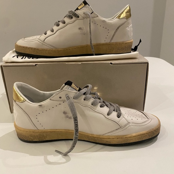 Golden Goose Ball Star Sneaker Milk White Leather/Gold sz 39 New in Box - Picture 4 of 14